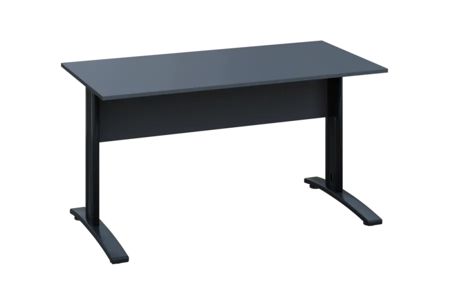 EPK 27 - 14 stůl kancelářský, kovová podnož černá, deska 25 mm, široký 1400 mm, antracit